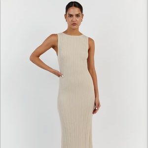 DISSH SIENNA STONE KNIT MIDI DRESS